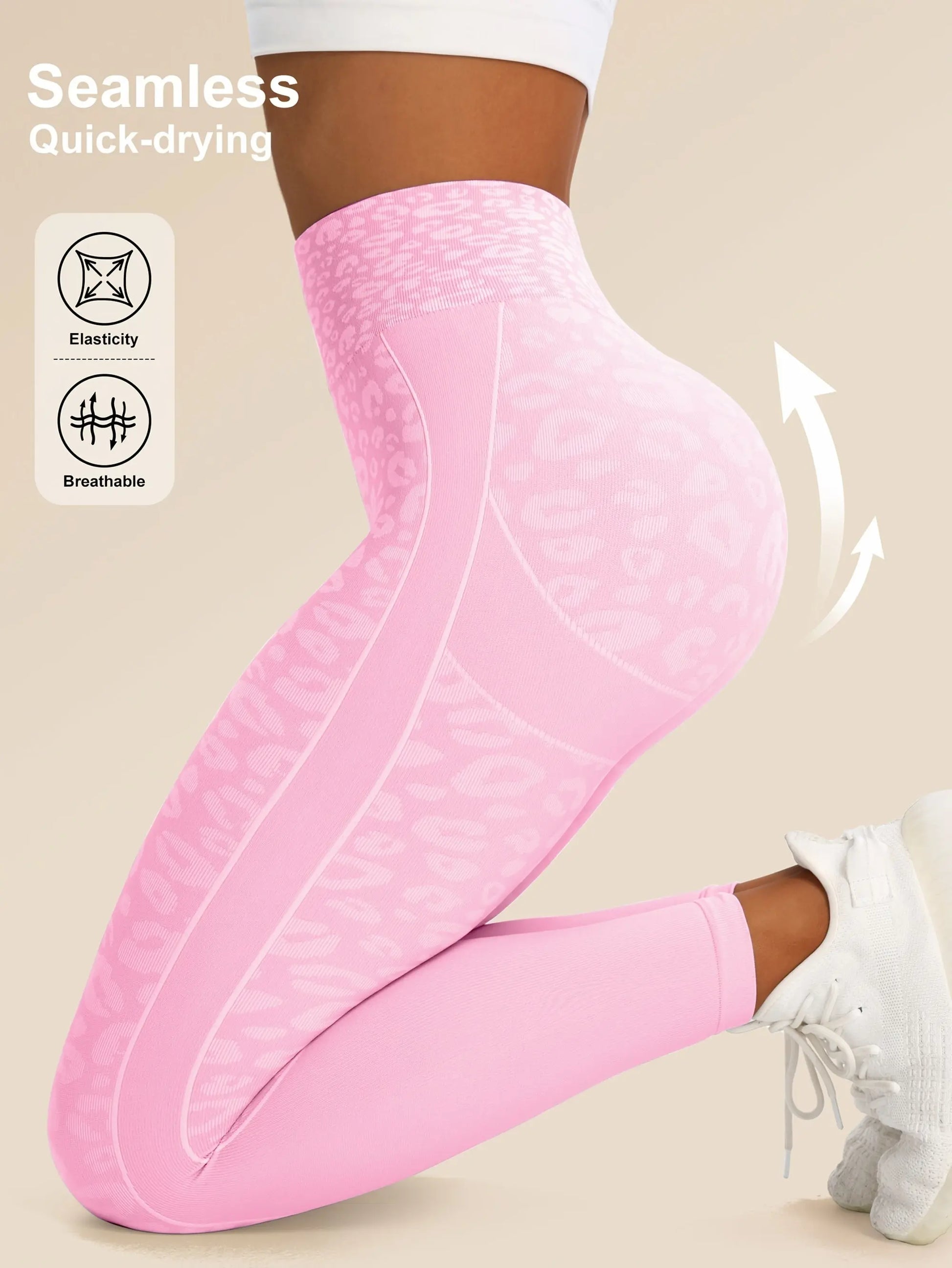 Women’s High-Waist Leopard Yoga Leggings – Seamless Quick-Dry Stretch Pants NNOS