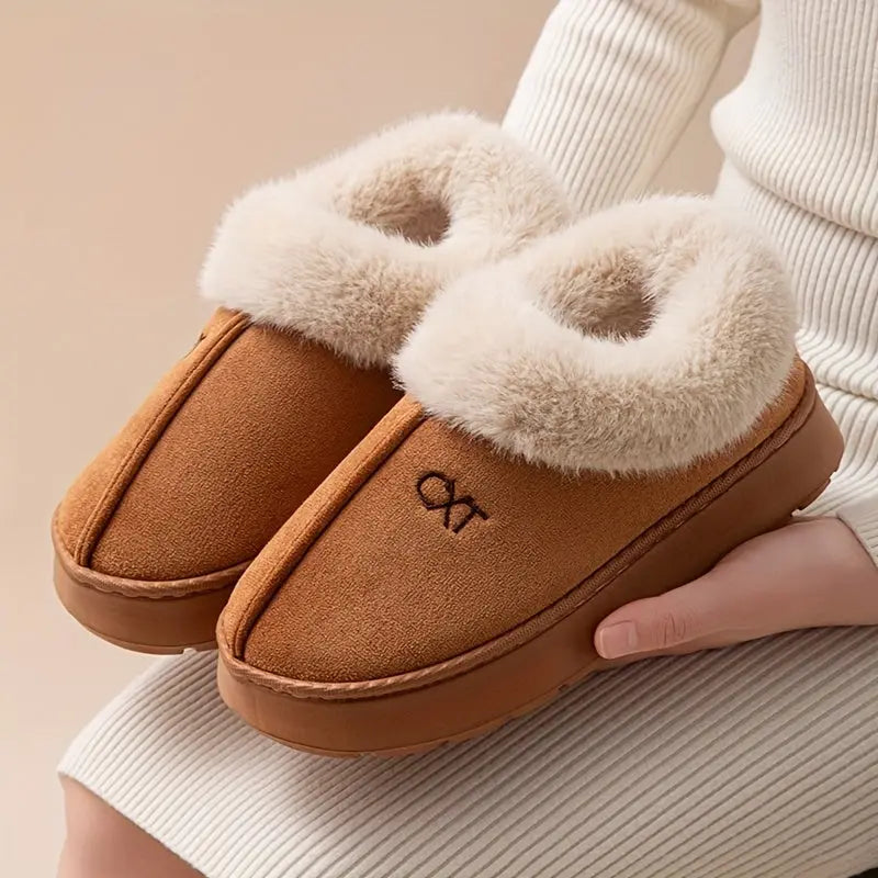 Unisex Winter Slippers – Cozy Fleece-Lined Indoor/Outdoor Plush House Shoes NNOS