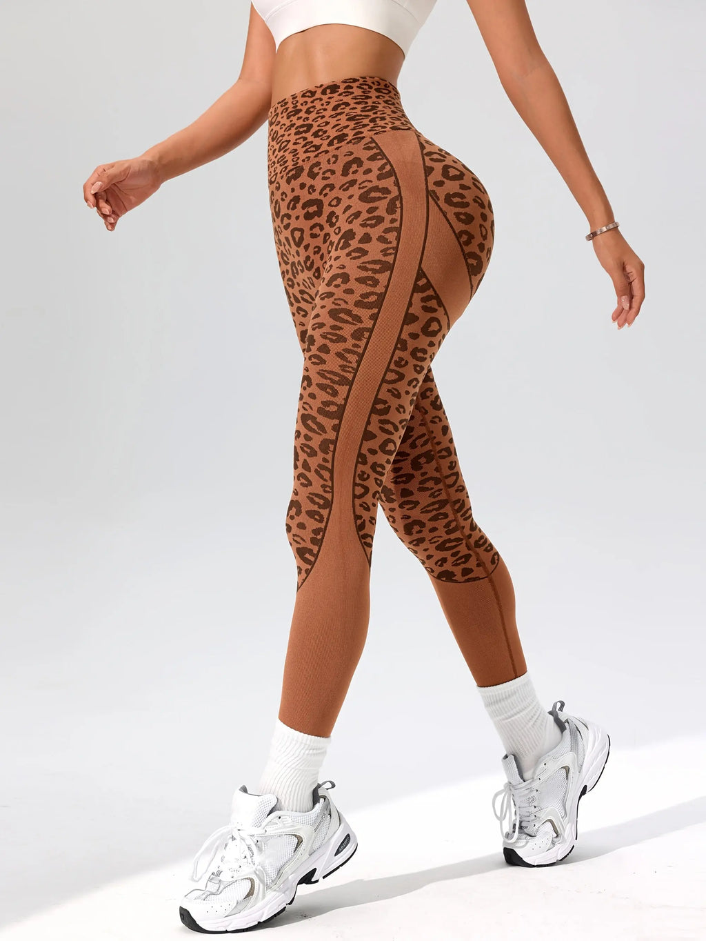 Women’s High-Waist Leopard Yoga Leggings – Seamless Quick-Dry Stretch Pants NNOS