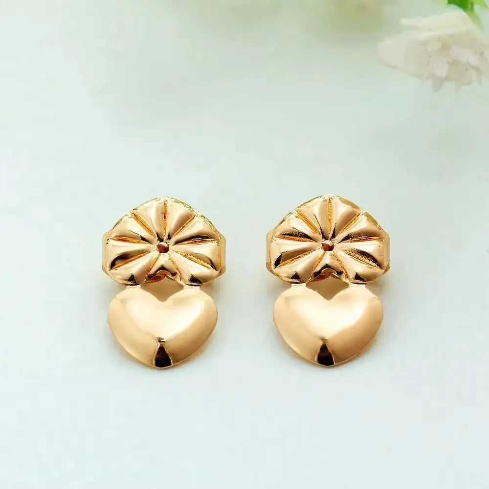 Adjustable Love Heart Stud Earring Lifts for Enhanced Ear Lobe Support and Ornament Display