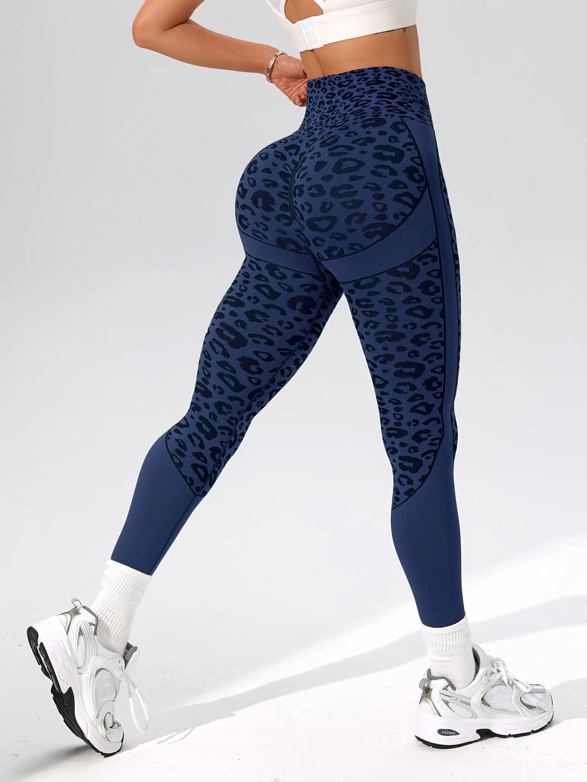 Women’s High-Waist Leopard Yoga Leggings – Seamless Quick-Dry Stretch Pants NNOS