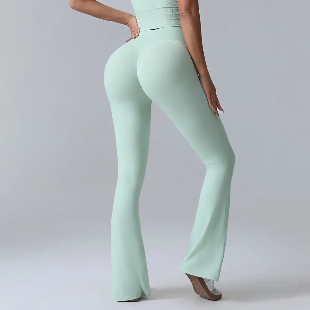 Hip-lift Yoga Flared Pants Fitness Sports Wide Leg High Waist Quick Dry Trousers Womens Clothing NNOS