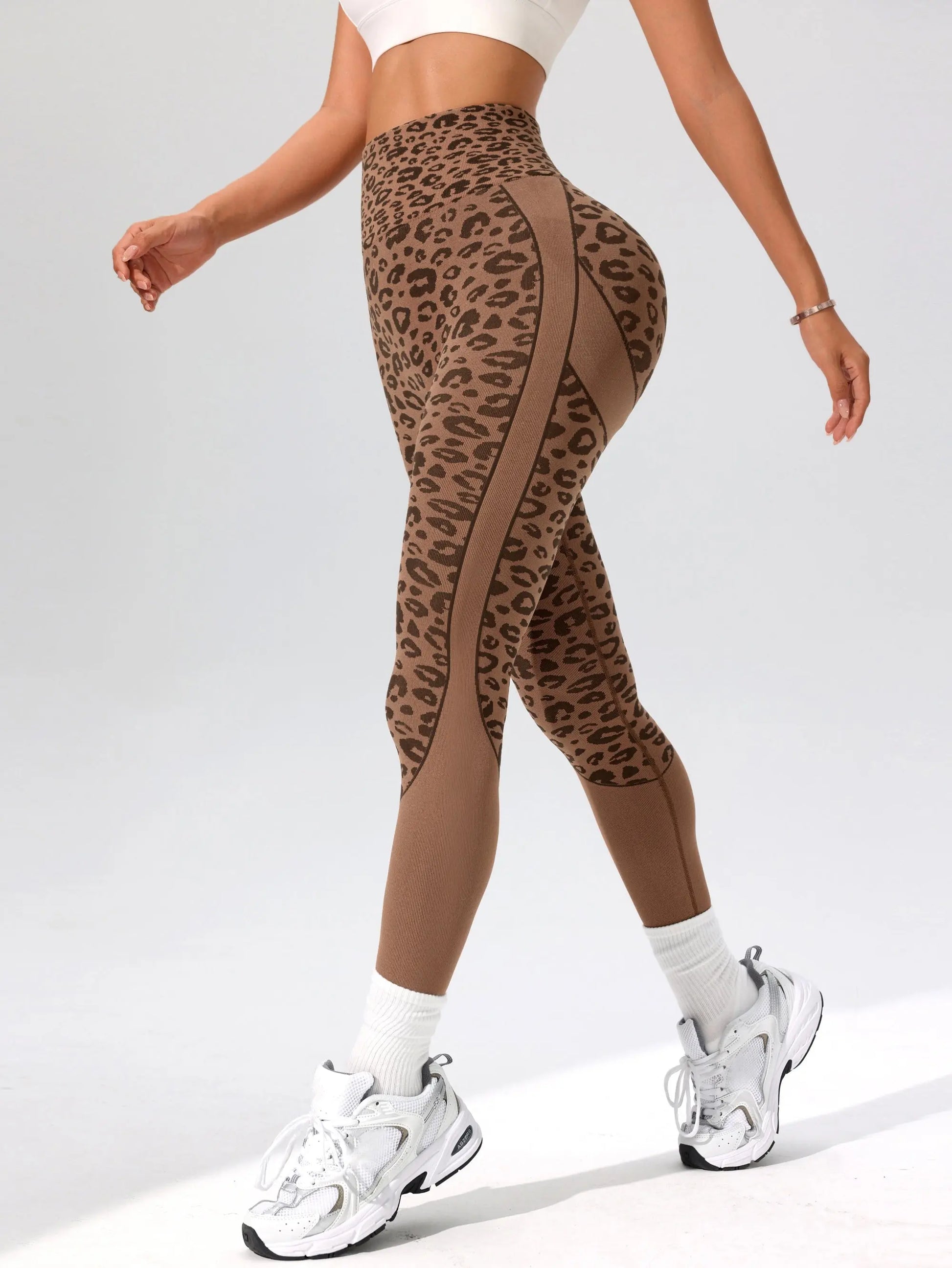 Women’s High-Waist Leopard Yoga Leggings – Seamless Quick-Dry Stretch Pants NNOS