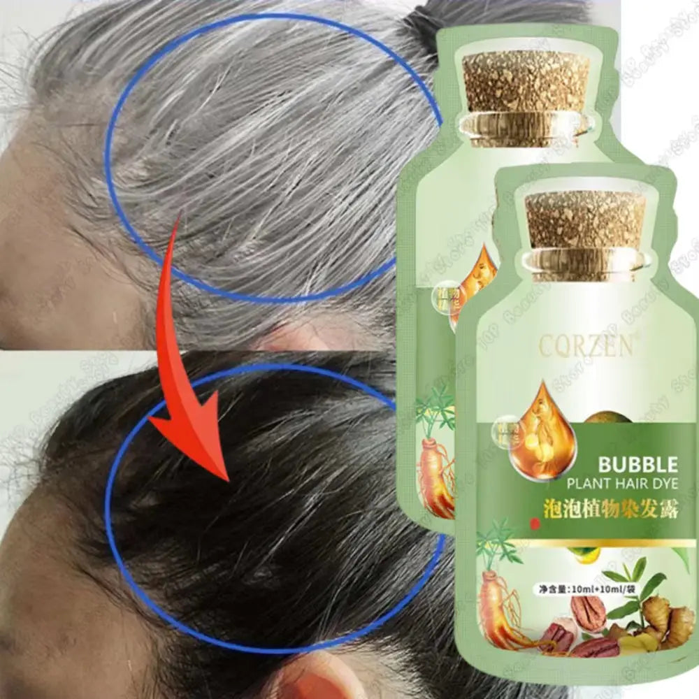 Natural Herbal Hair Dye Shampoo - Rapid 5-Minute Color Transformation, Gentle Formula for Gray Hair Restoration, Ideal for All Genders