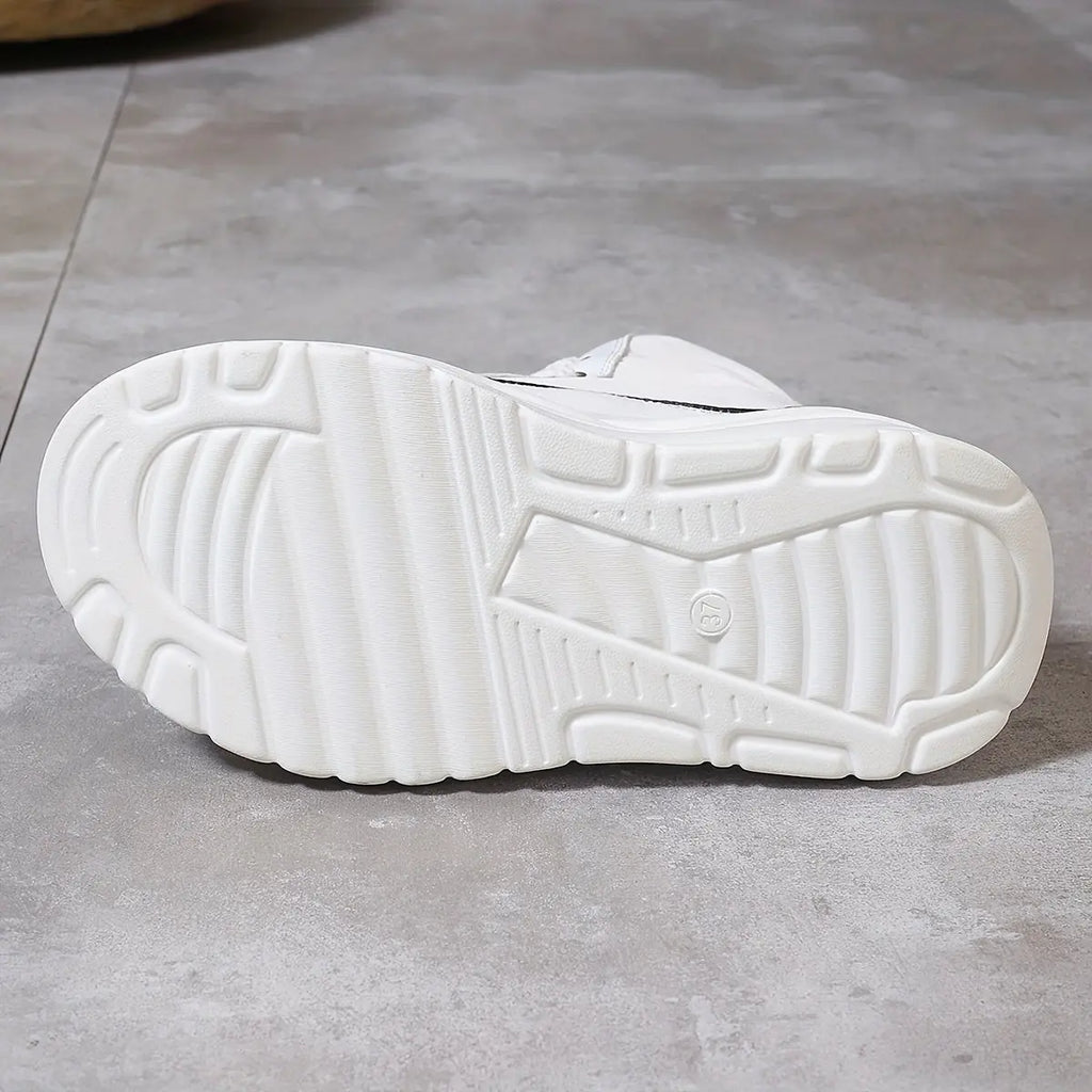 Women’s Rhinestone Butterfly Sneakers – High-Top Lace-Up Platform Preppy Shoes NNOS