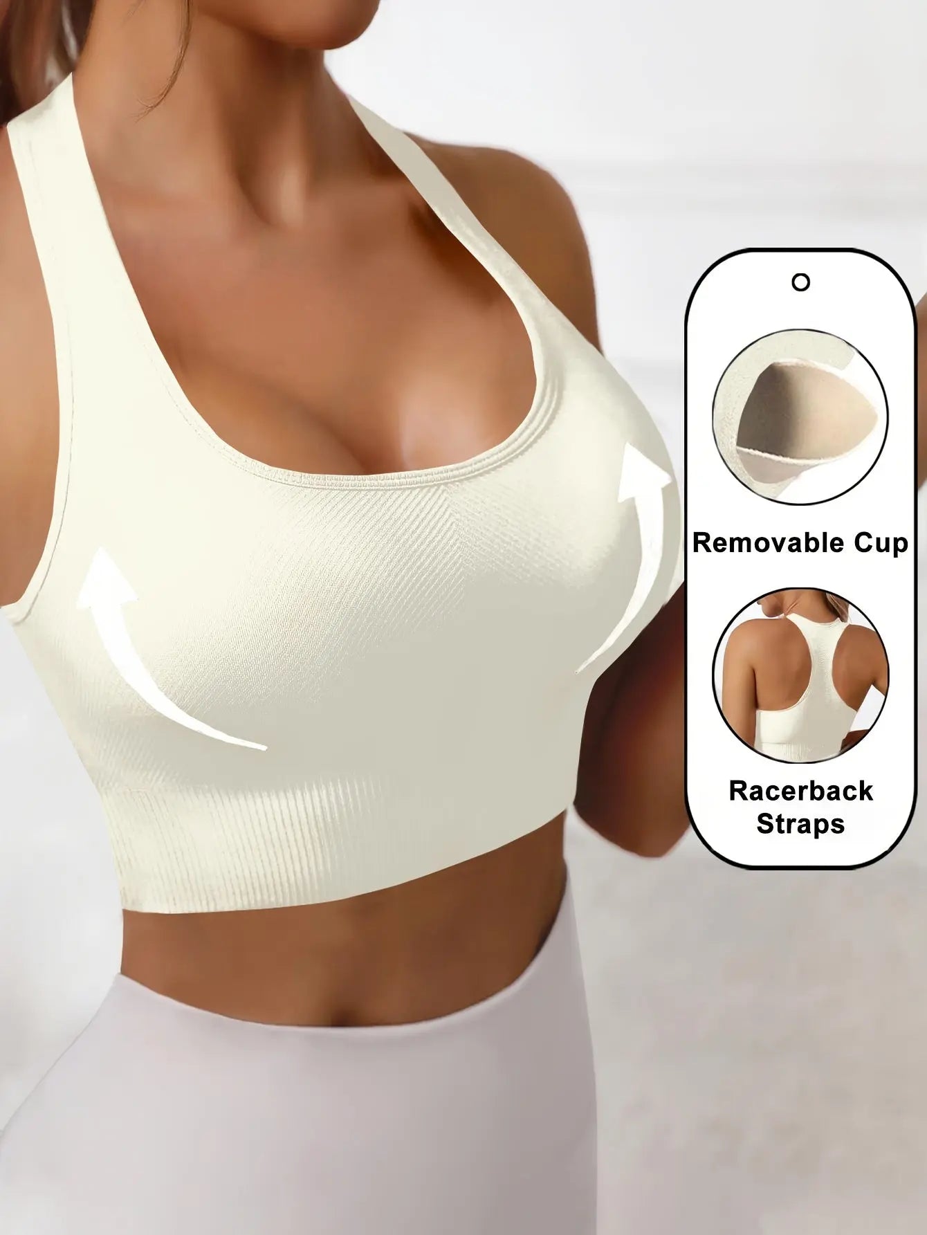 Women’s 3-Pack Crop Tank Tops – Sleeveless U-Neck Stretchy Casual Sportswear NNOS