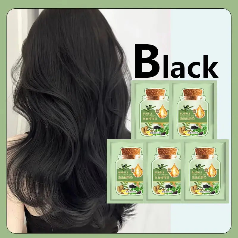 Natural Herbal Hair Dye Shampoo - Rapid 5-Minute Color Transformation, Gentle Formula for Gray Hair Restoration, Ideal for All Genders