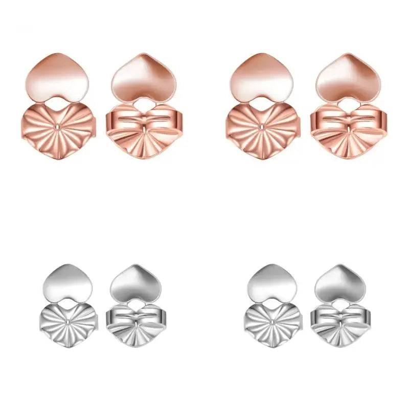 Adjustable Love Heart Stud Earring Lifts for Enhanced Ear Lobe Support and Ornament Display