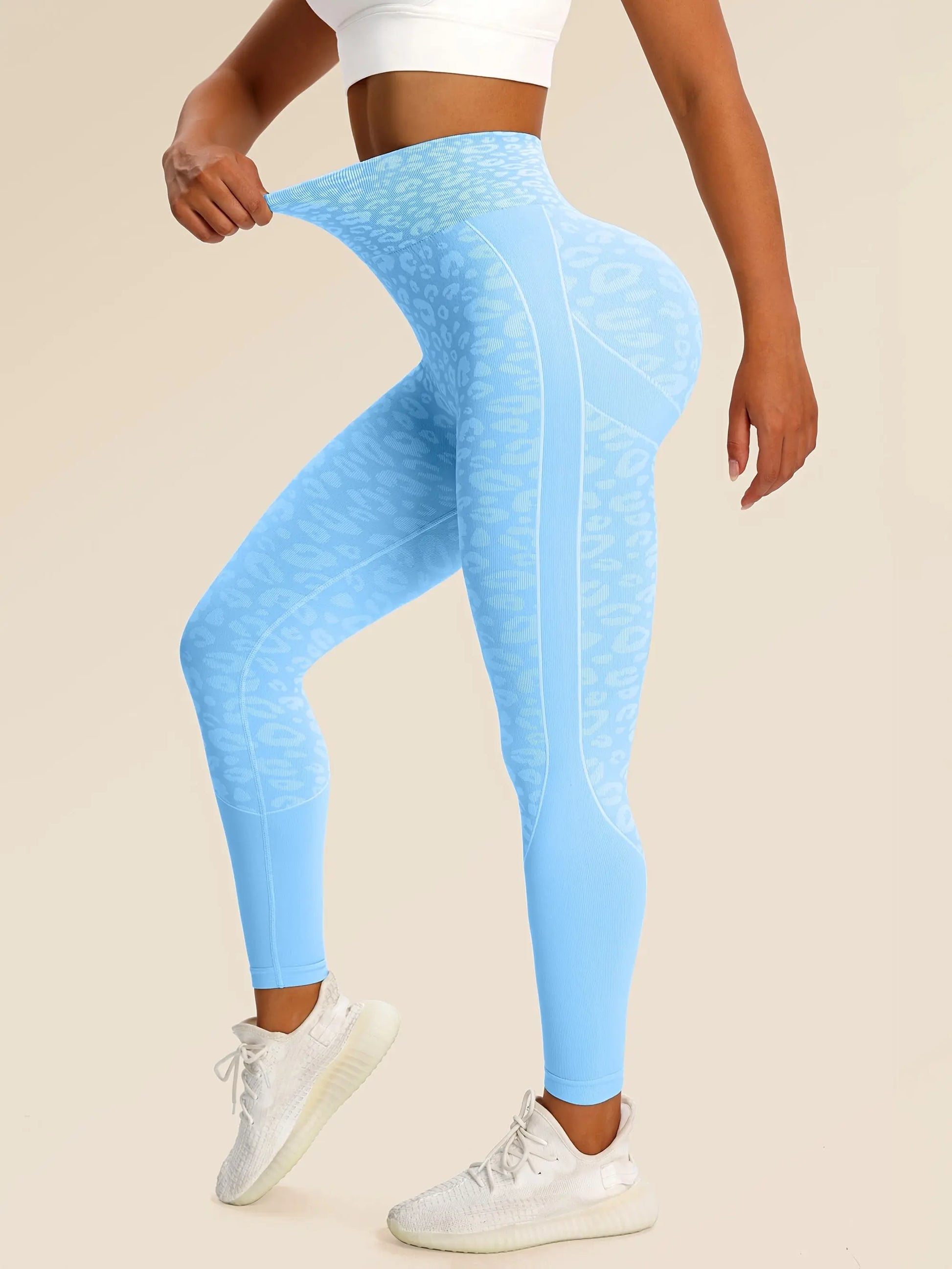 Women’s High-Waist Leopard Yoga Leggings – Seamless Quick-Dry Stretch Pants NNOS