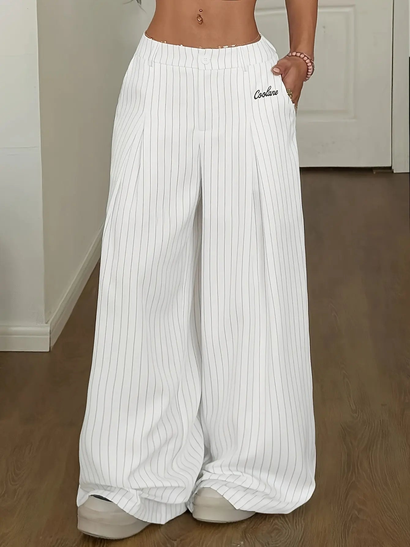 Women’s Wide-Leg Pants – Loose Fit Office Trousers for Casual & Formal Wear NNOS