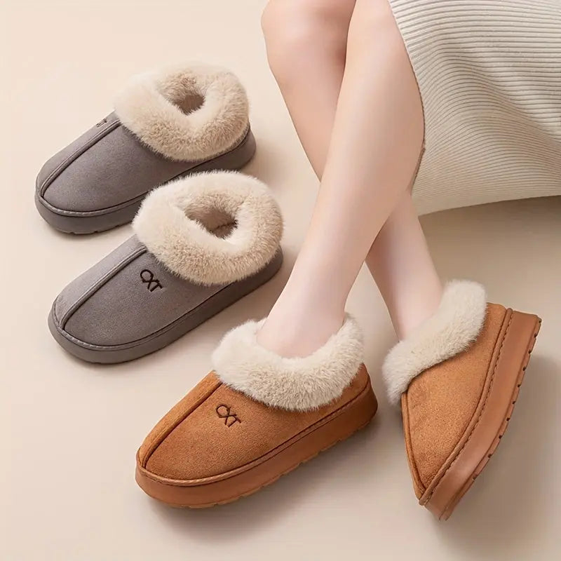 Unisex Winter Slippers – Cozy Fleece-Lined Indoor/Outdoor Plush House Shoes NNOS