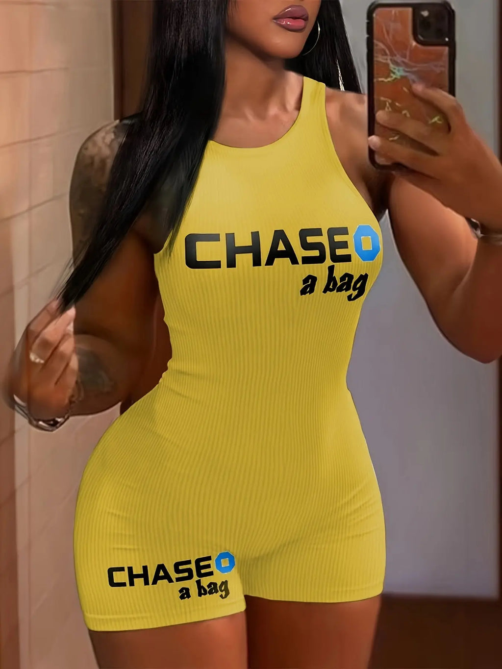 Women’s Sexy Bodycon Jumpsuit – Sleeveless Crop Top Style with Print NNOS