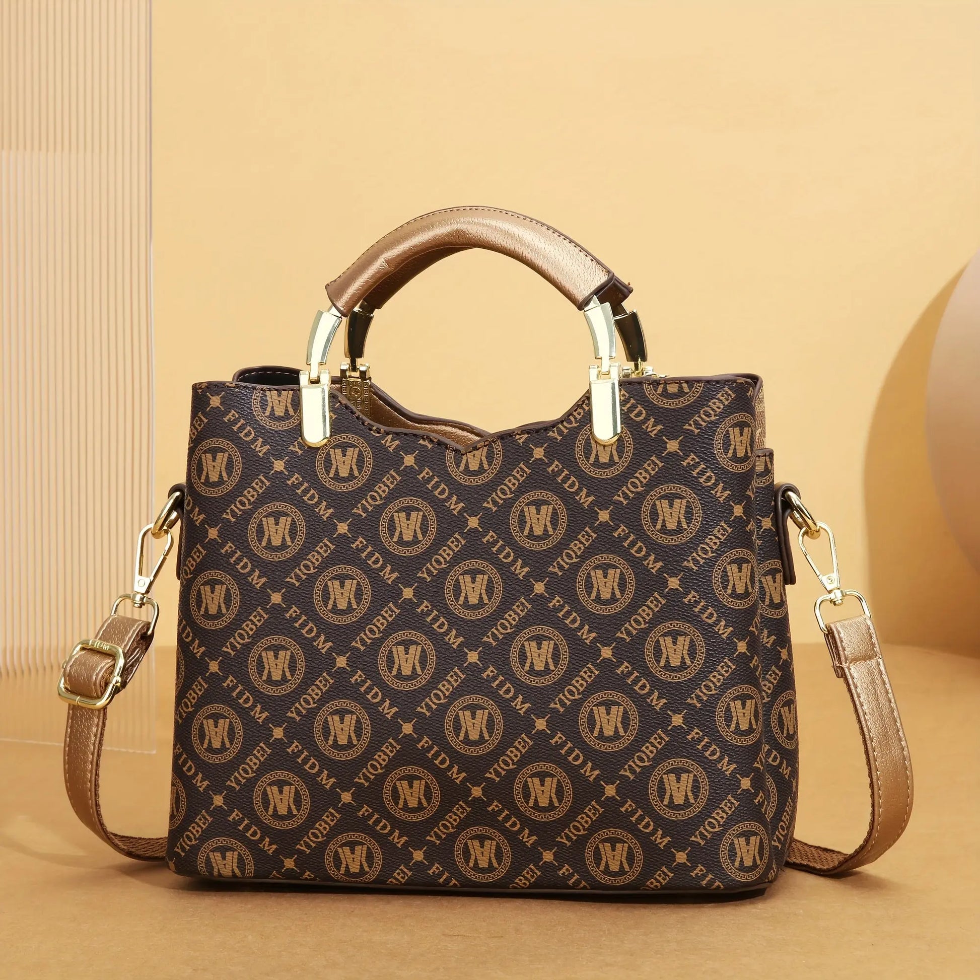 Three-Piece Set Women's Trendy Shoulder Bag, Vintage Print Crossbody Handbag NNOS