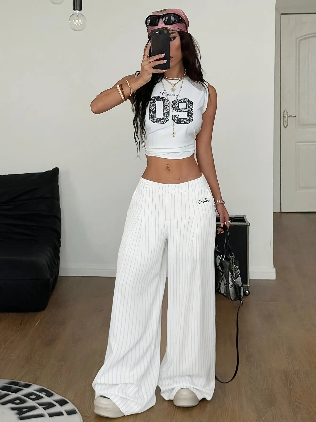 Women’s Wide-Leg Pants – Loose Fit Office Trousers for Casual & Formal Wear NNOS