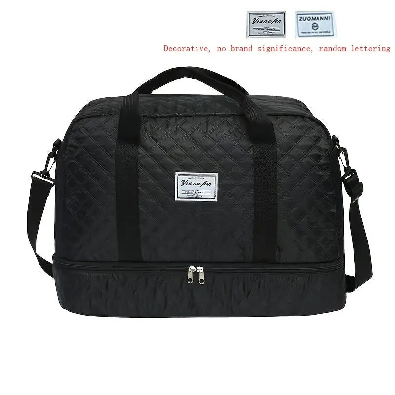 Quilted Fitness Travel Bag – Multi-Pocket Design with Shoe Compartment NNOS