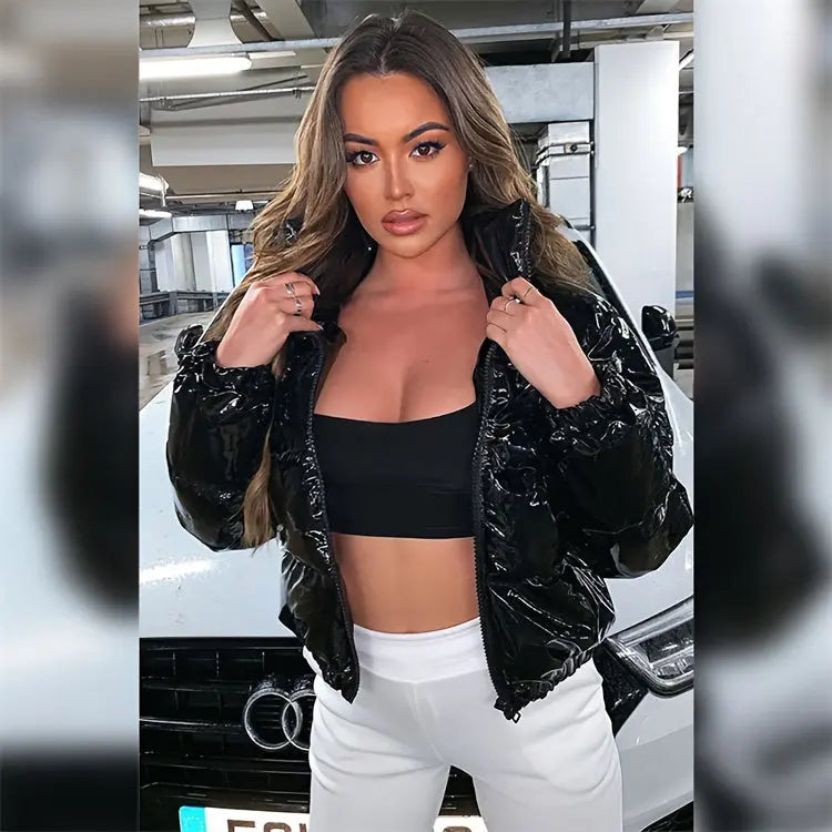 COUTUDI Y2K Bright Puffer Jacket – Women’s Short Coat Korean Streetwear Style NNOS